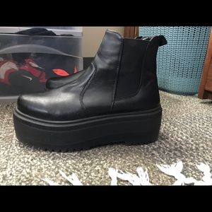 Black ASOS platform Chelsea boots